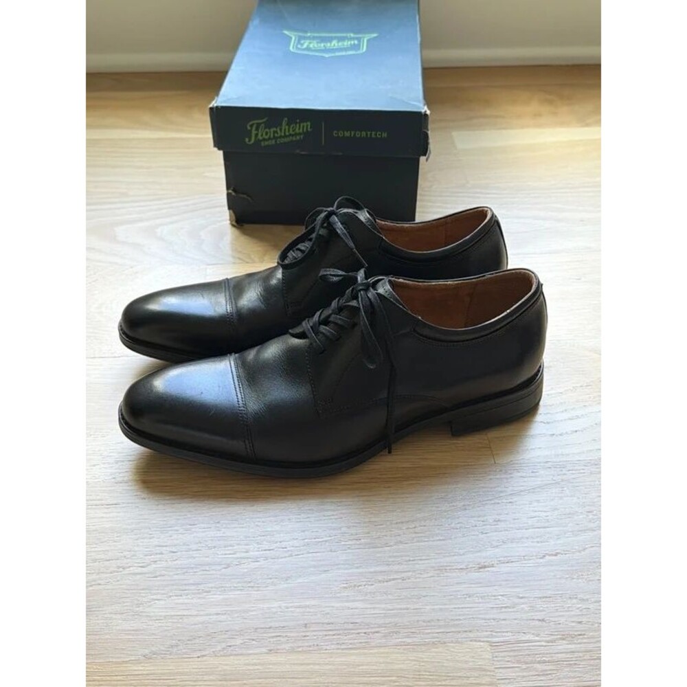 Florsheim Azzio cap toe men’s black leather Oxford shoes size 8.5 M